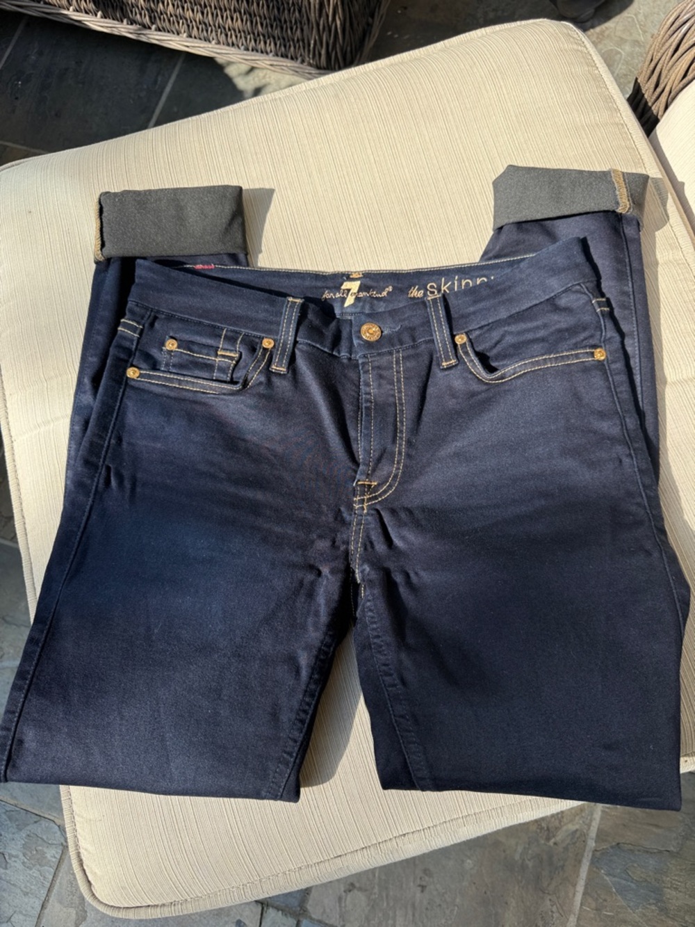 7 For All Mankind Men’s Skinny Jeans in Dark Indigo